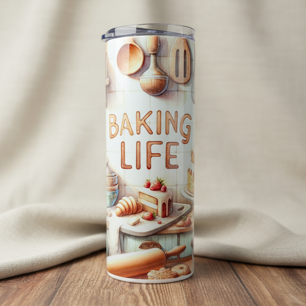 Baking Life Tumbler Close-Up