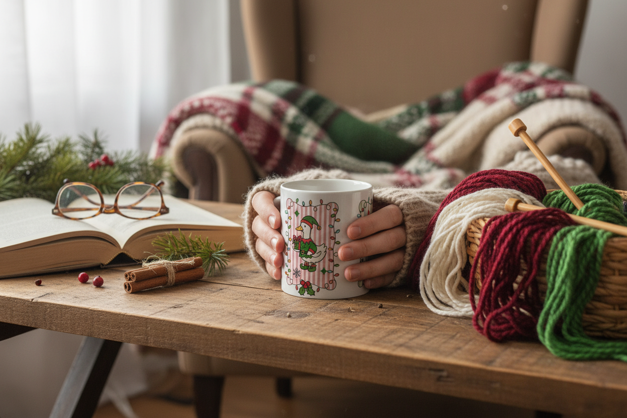 Christmas Duck Mug Lifestyle