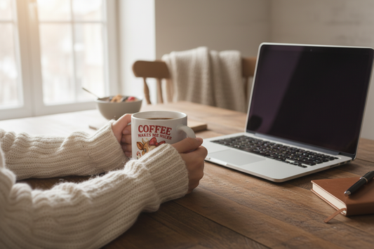 Coffee Makes Me Nicer Mug Lifestyle