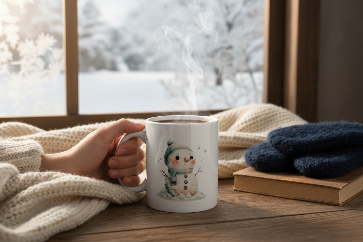 Snowman Mug Lifestyle Photo