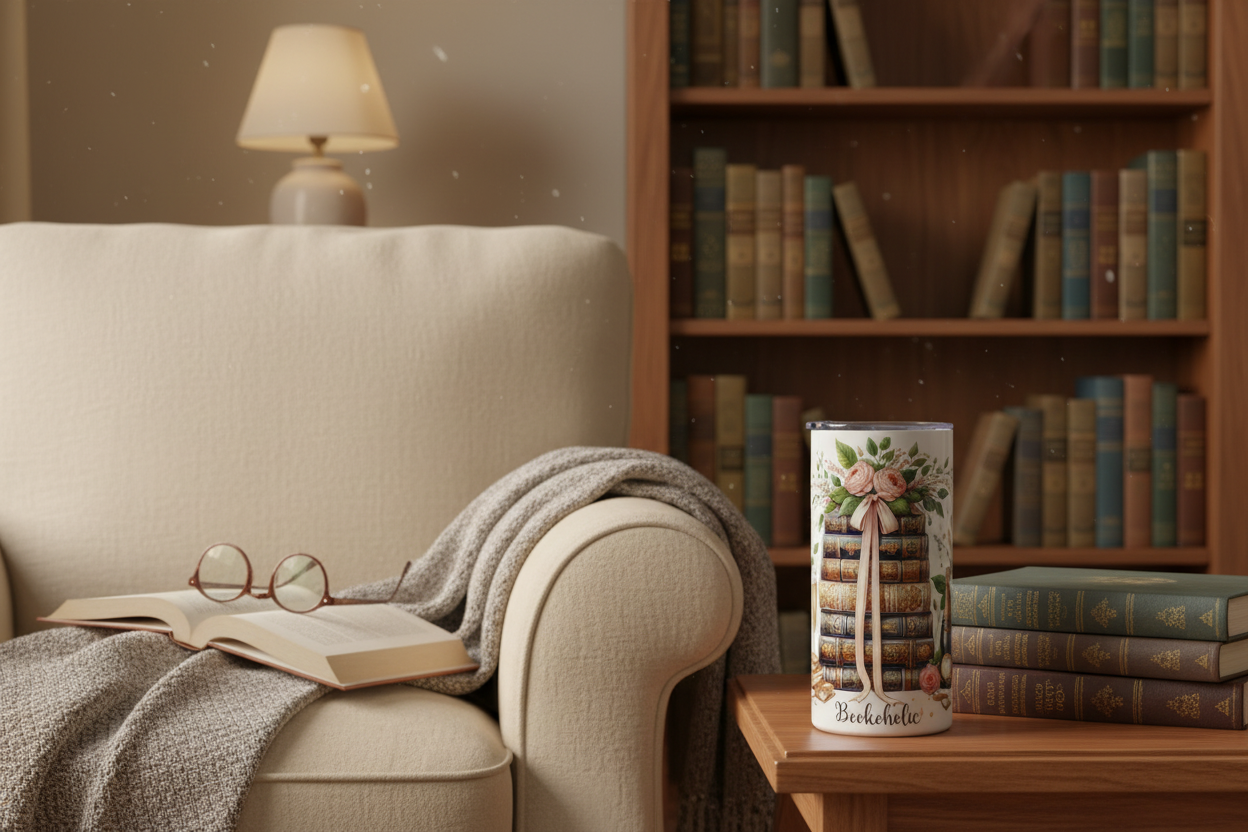 12oz Bookoholic Tumbler Lifestyle