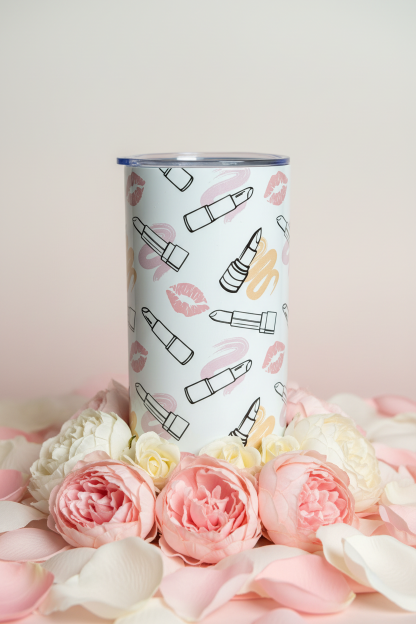 12oz Lipstick Tumbler on Petals