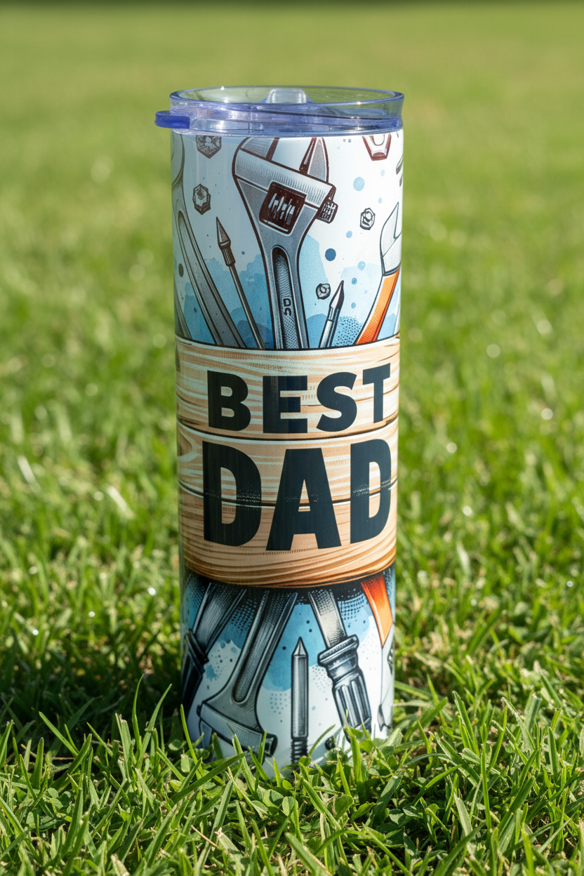 Best Dad Tumbler on Grass