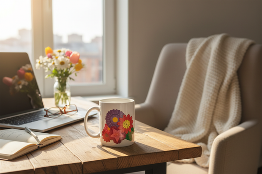 Bright Floral Mug Lifestyle