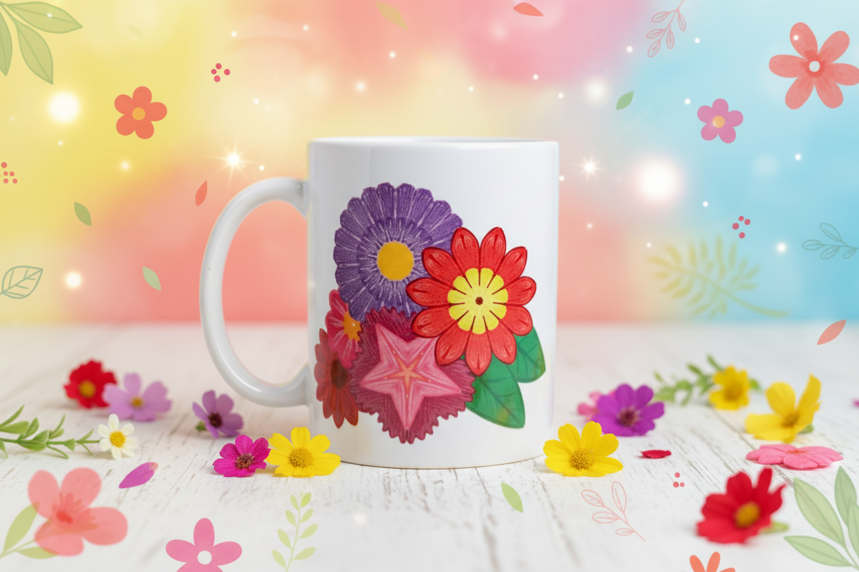 Bright Floral Mug Showcase