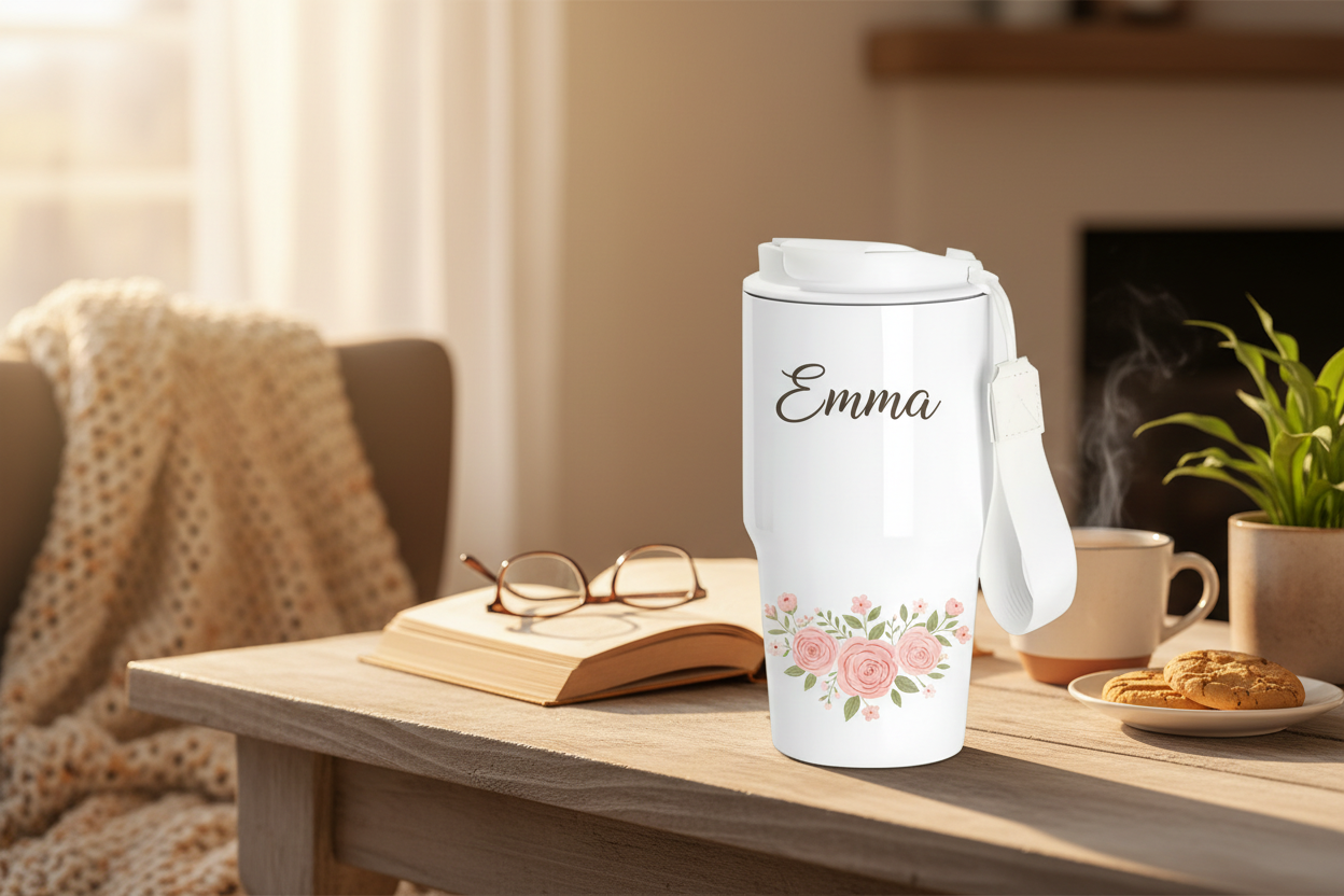 Custom Travel Mug Cozy Lifestyle