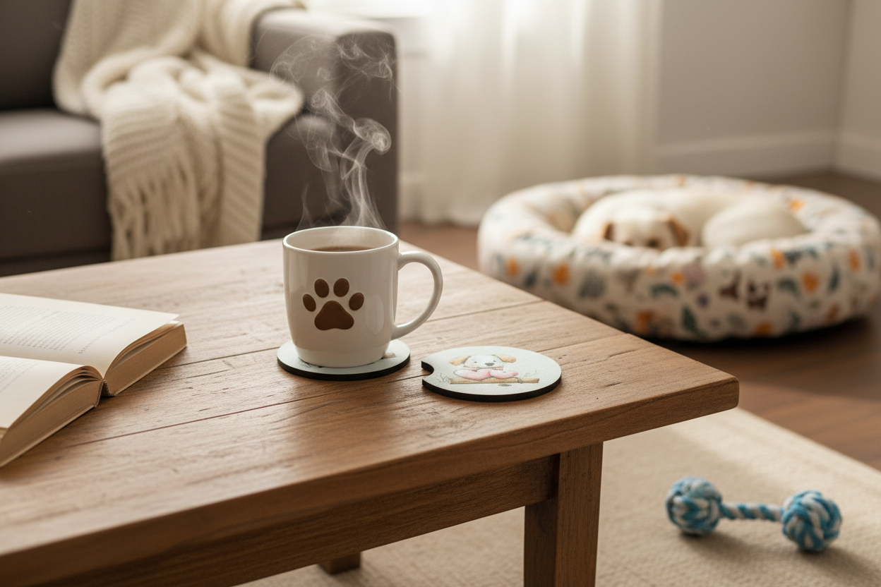 Puppy - 2 hearts Coasters Lifestyle