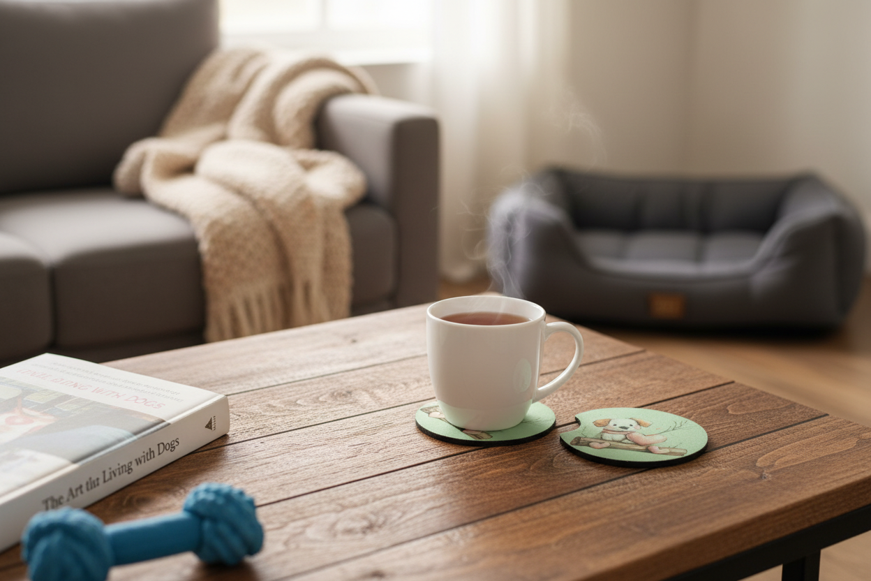 Puppy - 3 hearts Coasters Lifestyle