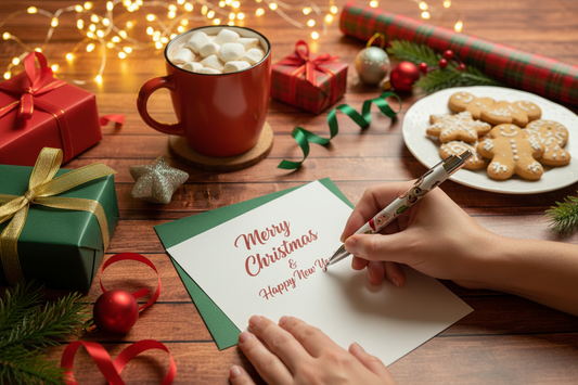 Santa and Reindeer Pen Lifestyle Photo